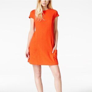 Kensie Dark Orange/Red 2 Pocket Textured Dress - M